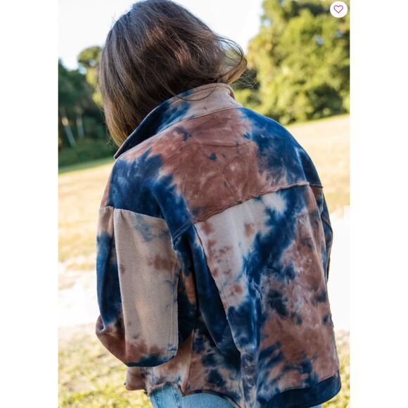 Natural Life Boho Cropped Jacket Size XS-Small Tie Dye Raw Hem NEW with tag - Picture 14 of 16